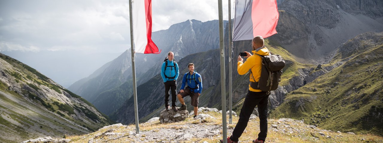 Sentiero dell’aquila, tappa 21: Rifugio Württemberger Haus – Rifugio Memminger Hütte, © Tirol Werbung/Dominik Gigler