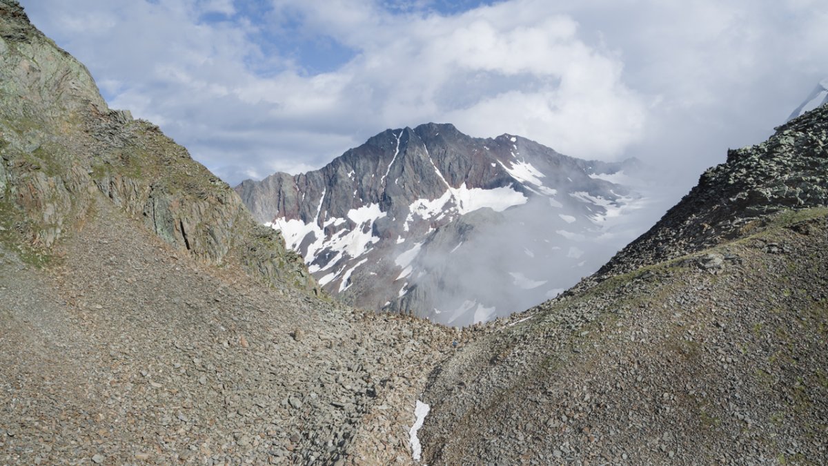 Il valico Peiljoch visto dall'alto