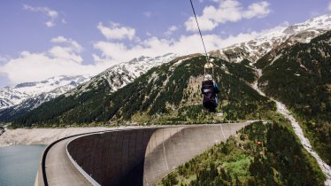 Flying Fox al lago artificiale Schlegeis, © David Keusch