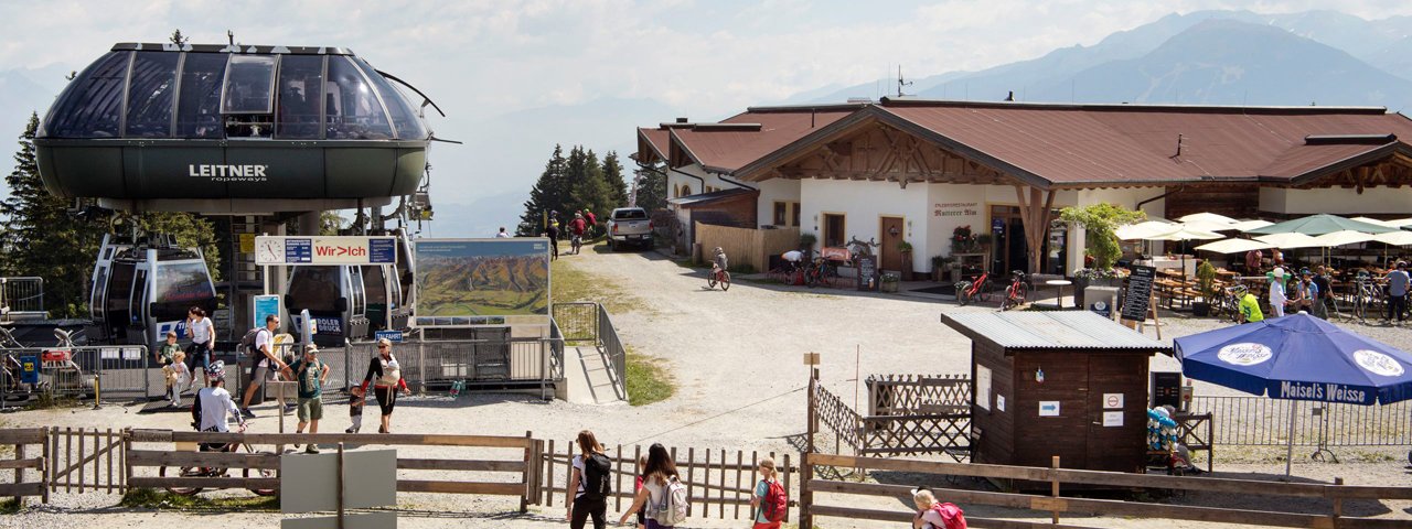 La malga Mutterer Alm alla stazione a monte, © Tirol Werbung/Frank Bauer